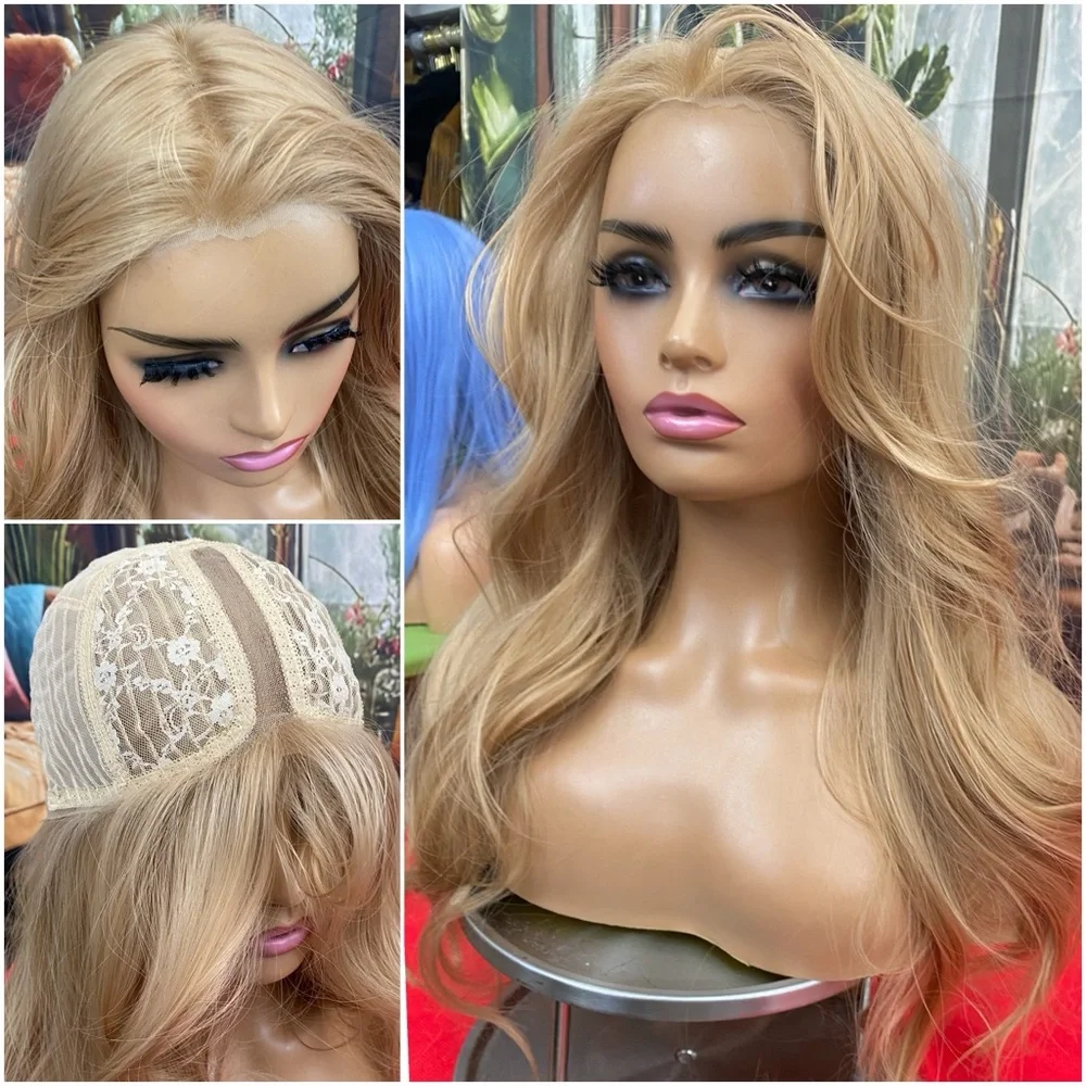 Strawberry blonde lace front wig